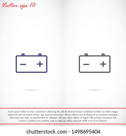 Battery load icon. illustration of car battery icon on white background. Battery Charger phases illustration icon. Battery Simple flat icon.