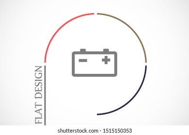 Battery load icon. illustration of car battery icon on white background. Battery Charger phases illustration icon. Battery Simple flat icon.