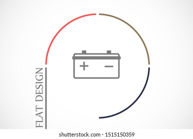 Battery load icon. illustration of car battery icon on white background. Battery Charger phases illustration icon. Battery Simple flat icon.
