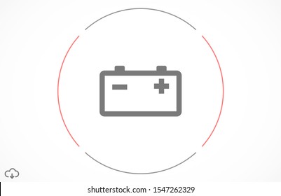 Battery load icon. illustration of car battery icon on white background. Battery Charger phases illustration icon. Battery Simple flat icon.