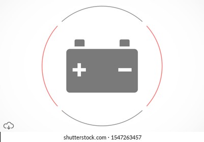 Battery load icon. illustration of car battery icon on white background. Battery Charger phases illustration icon. Battery Simple flat icon.