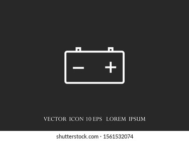Battery load icon. illustration of car battery icon on white background. Battery Charger phases illustration icon. Battery Simple flat icon.
