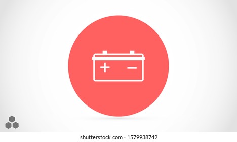 Battery load icon. illustration of car battery icon on white background. Battery Charger phases illustration icon. Battery Simple flat icon.