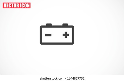 Battery load icon. illustration of car battery icon on white background. Battery Charger phases illustration icon. Battery Simple flat icon.