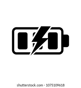 Battery load icon isolated on white background. Flat logo for business, marketing, internet concept. Trendy modern vector symbol for web site design or mobile app.