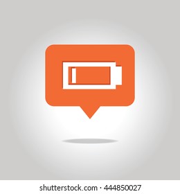 Battery load icon. Low battery.