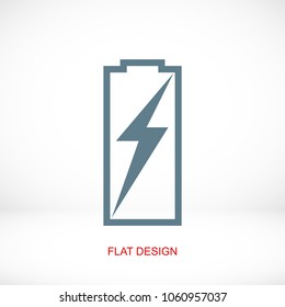 Battery load icon, stock vector illustration flat design style