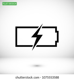 Battery load icon, stock vector illustration flat design style