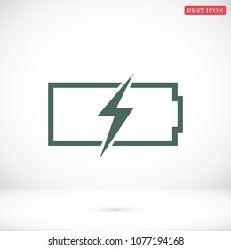 Battery load icon, stock vector illustration flat design style