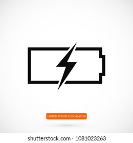 Battery load icon, stock vector illustration flat design style