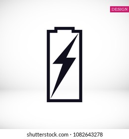 Battery load icon, stock vector illustration flat design style