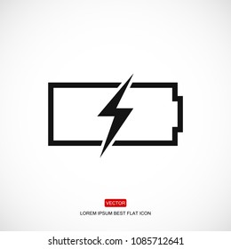 Battery load icon, stock vector illustration flat design style