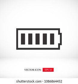 Battery load icon, stock vector illustration flat design style
