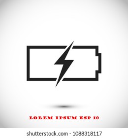 Battery load icon, stock vector illustration flat design style