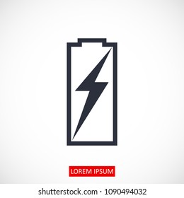 Battery load icon, stock vector illustration flat design style