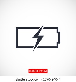 Battery load icon, stock vector illustration flat design style