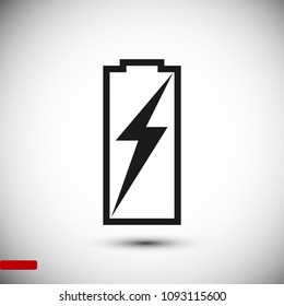 Battery load icon, stock vector illustration flat design style