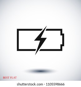 Battery load icon, stock vector illustration flat design style