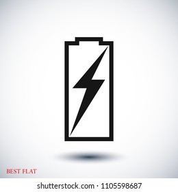 Battery load icon, stock vector illustration flat design style
