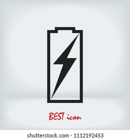 Battery load icon, stock vector illustration flat design style