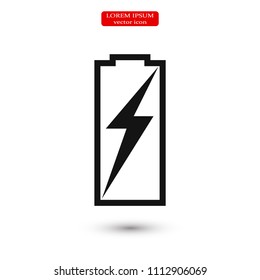 Battery load icon, stock vector illustration flat design style