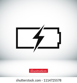 Battery load icon, stock vector illustration flat design style