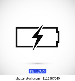Battery load icon, stock vector illustration flat design style