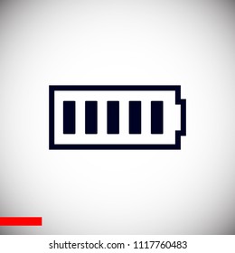 Battery load icon, stock vector illustration flat design style