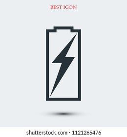 Battery load icon, stock vector illustration flat design style