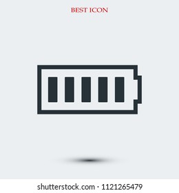 Battery load icon, stock vector illustration flat design style