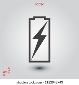 Battery load icon, stock vector illustration flat design style