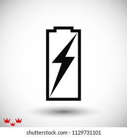 Battery load icon, stock vector illustration flat design style