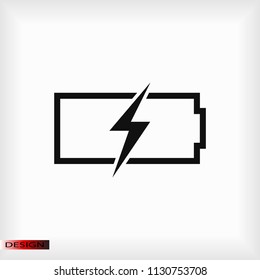 Battery load icon, stock vector illustration flat design style