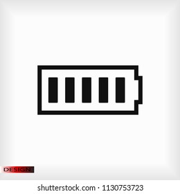 Battery load icon, stock vector illustration flat design style