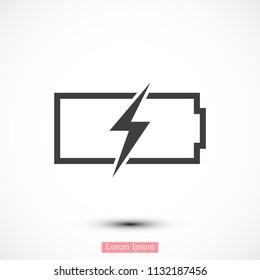 Battery load icon, stock vector illustration flat design style