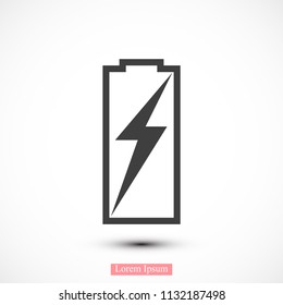 Battery load icon, stock vector illustration flat design style