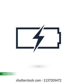 Battery load icon, stock vector illustration flat design style