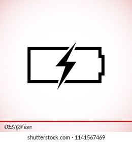 Battery load icon, stock vector illustration flat design style