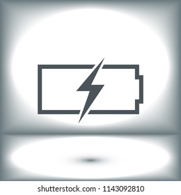 Battery load icon, stock vector illustration flat design style