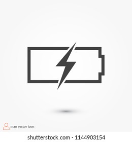 Battery load icon, stock vector illustration flat design style