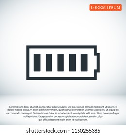 Battery load icon, stock vector illustration flat design style