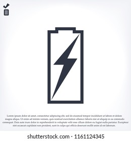 Battery load icon, stock vector illustration flat design style