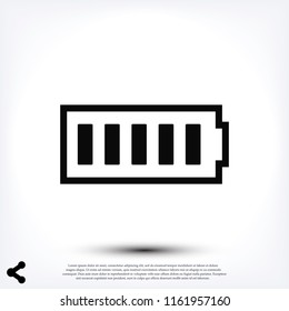 Battery load icon, stock vector illustration flat design style