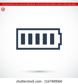 Battery load icon, stock vector illustration flat design style