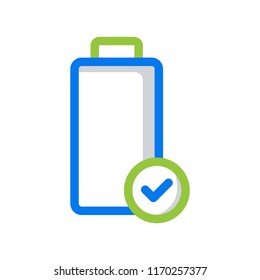 Battery load icon, stock vector illustration flat design style