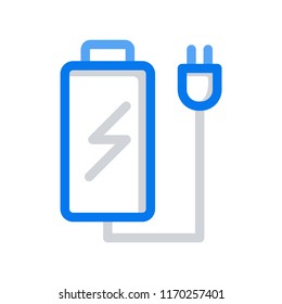 Battery load icon, stock vector illustration flat design style