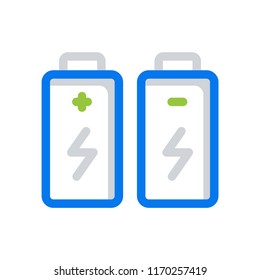 Battery load icon, stock vector illustration flat design style