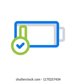 Battery load icon, stock vector illustration flat design style