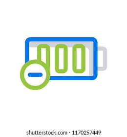 Battery load icon, stock vector illustration flat design style