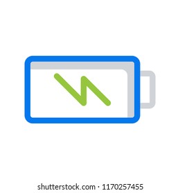 Battery load icon, stock vector illustration flat design style